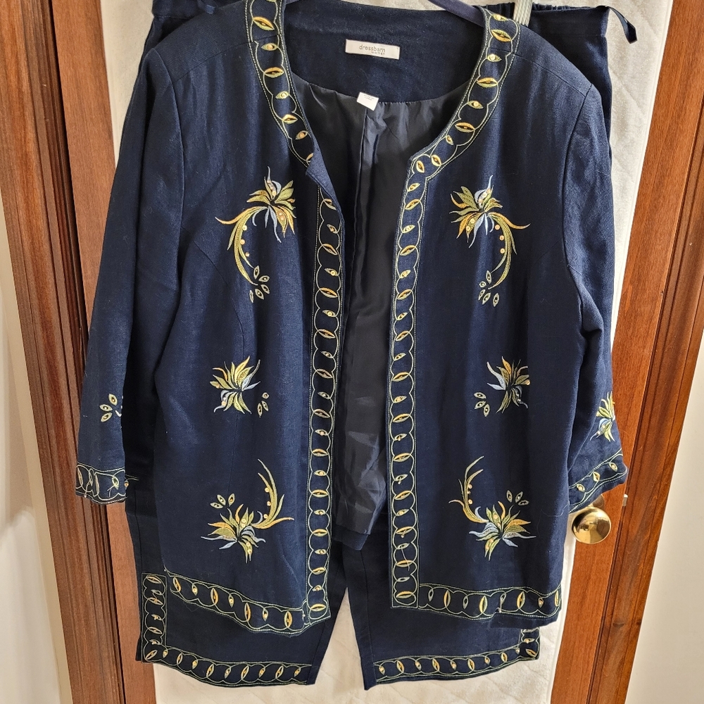 2 pc Capri set with jacket- Navy Blue Dressbarn 18W